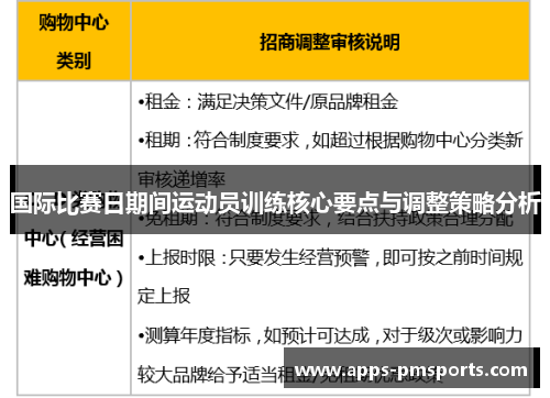 国际比赛日期间运动员训练核心要点与调整策略分析
