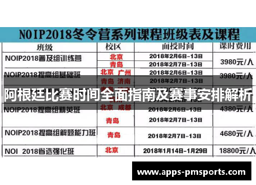 阿根廷比赛时间全面指南及赛事安排解析